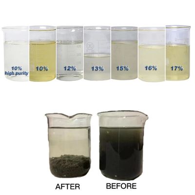 มีตัวอย่างการรักษาน้ํา Flocculant Coagulant PAC ด้วยสารเหลว 10-18% โพลีอลูมิเนียมคลอริด